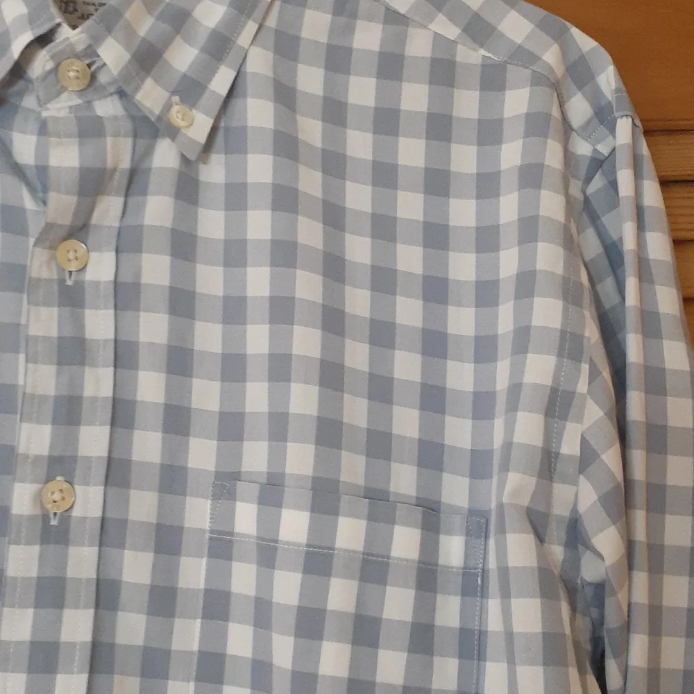 J. CREW Men's Blue Gray Checkered Button Down Shirt M